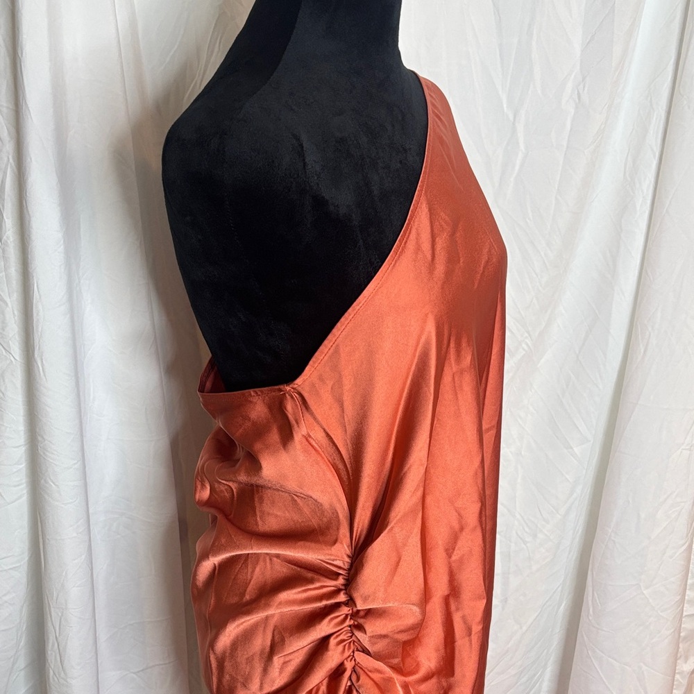 ASOS One Shoulder Dress in Rust Orange - Picture 10 of 11